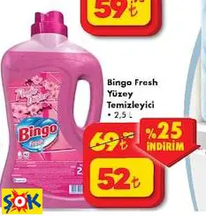 BİNGO FRESH YÜZEY TEMİZLEYİCİ BİNGO FRESH YÜZEY TEMİZLEYİCİ